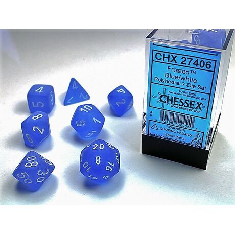 Frosted™ Blue/white 7-Dice Set