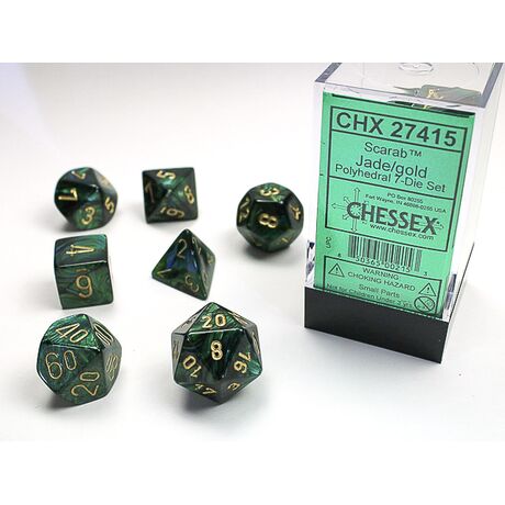 Scarab® Jade/gold 7-Dice Set