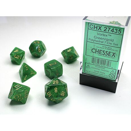 Vortex® Green/gold 7-Dice Set