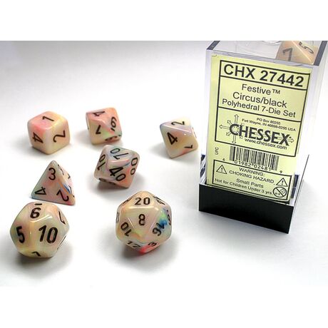 Festive® Circus/black 7-Dice Set