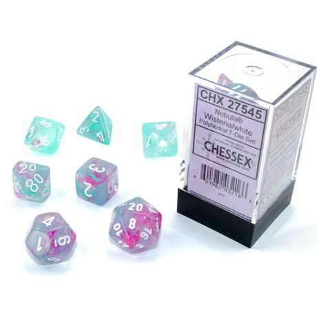 Nebula® Wisteria/white Luminary™ 7-Dice Set