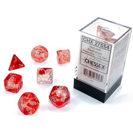 Nebula® Red/silver Luminary™ 7-Dice Set