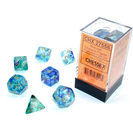 Nebula® Oceanic™/gold Luminary™ 7-Dice Set