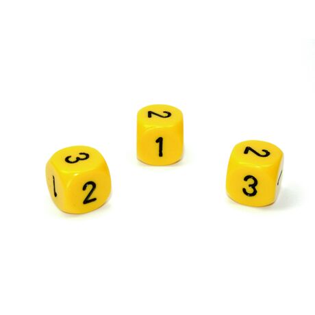 Opaque 16mm d3 (d6 w/ 1-2-3 twice) Yellow/black