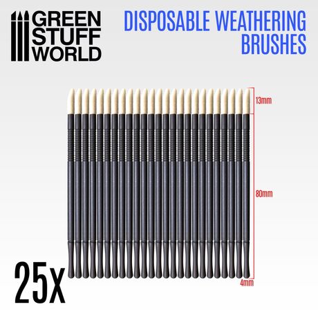 Disposable Weathering Brushes x25