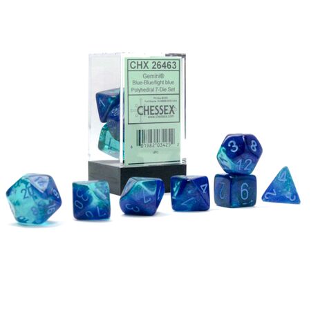 Gemini® Blue-Blue/Light blue Luminary™ 7-Dice Set