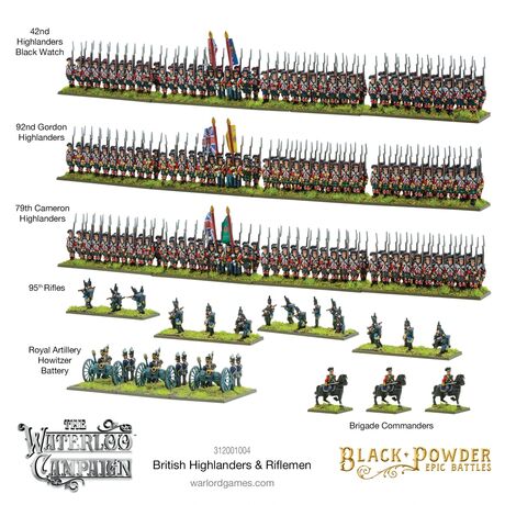 British Highlanders & Riflemen Waterloo Epic Battles