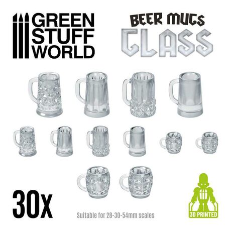 Beer Mugs Glass 3D Printed Set