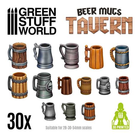 Beer Mugs Tavern 3D Printed Set
