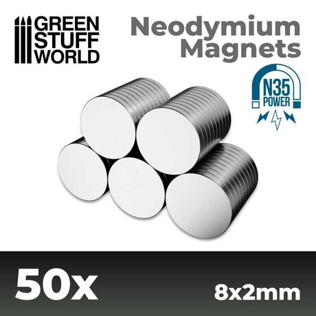 Neodymium Magnets N35 8x2mm (50)