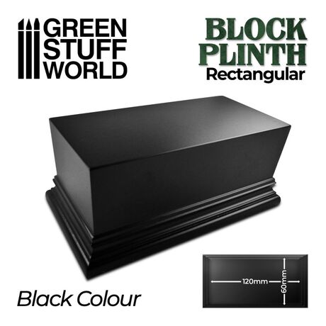 Block Plinth 12x6cm Black Rectangular