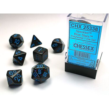 Speckled Blue Stars 7-Dice Set