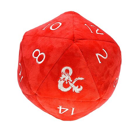 Jumbo D20 D&D Plush Red And White  Dice