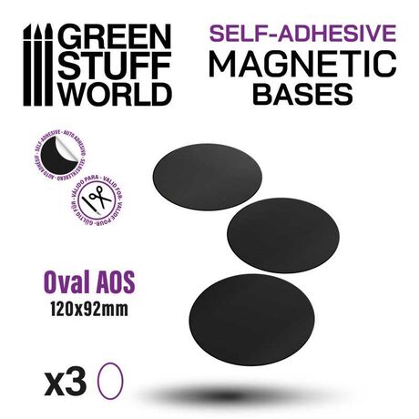 Oval Magnetic Bases SELF-ADHESIVE - 120x92mm