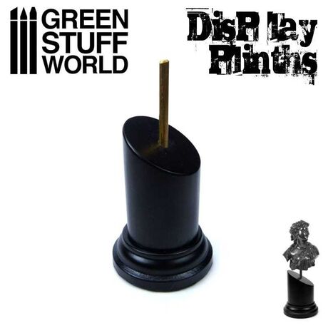 Tapered Black Round Bust Plinth 3.5x3.5cm