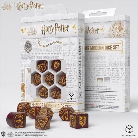 Harry Potter - Gryffindor Dice Set Red