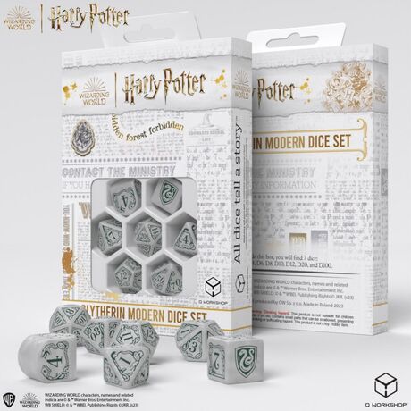 Harry Potter - Slytherin Dice Set White