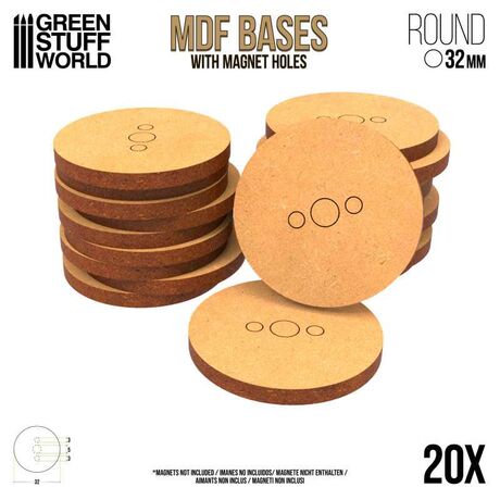 MDF Bases - Round 32 mm