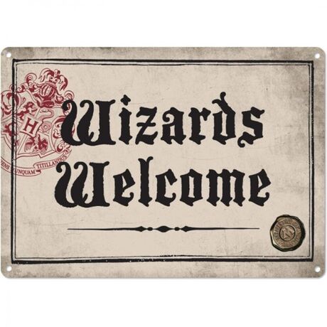 Harry Potter Tin Sign Wizards Welcome