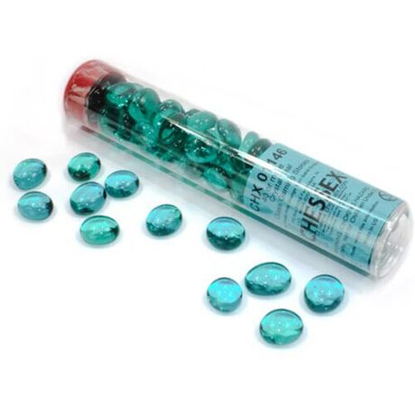 Teal Glass Stones in 4" Tube