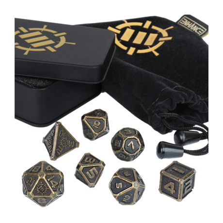 Enhance Metal Dice Set with Case and Dice Bag