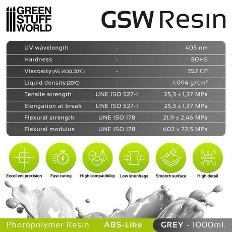 GSW ABS-Like Resin - Grey (1000ml)