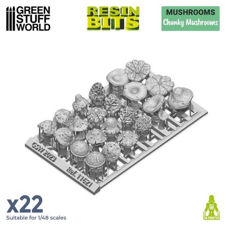 Chunky Mushrooms 3D Resin Set