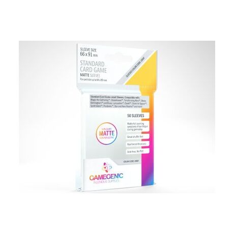 Gamegenic Matte Standard Card Sleeves Clear (50)