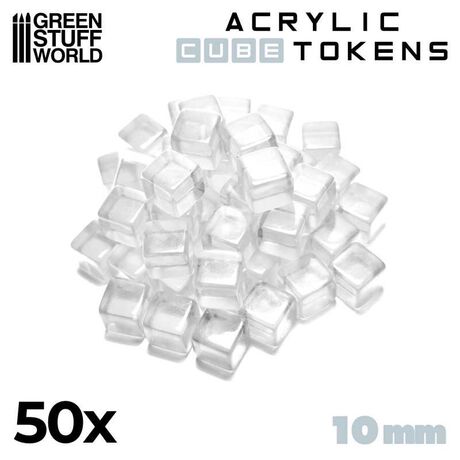 Cube tokens 10mm Transparent (x50)