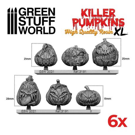 Large Killer Pumpkins Resin Set (6)