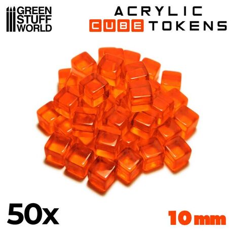 Cube Tokens 10mm - orange (x50)