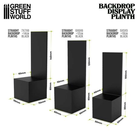 Straight Backdrop Plinths 7x7x6+14cm