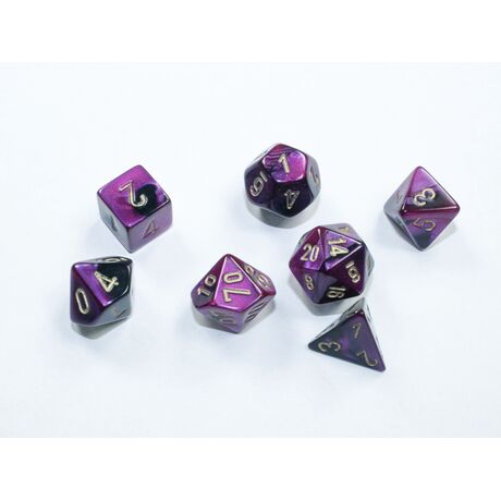 Gemini Black-Purple/Gold Mini 7-Die Set