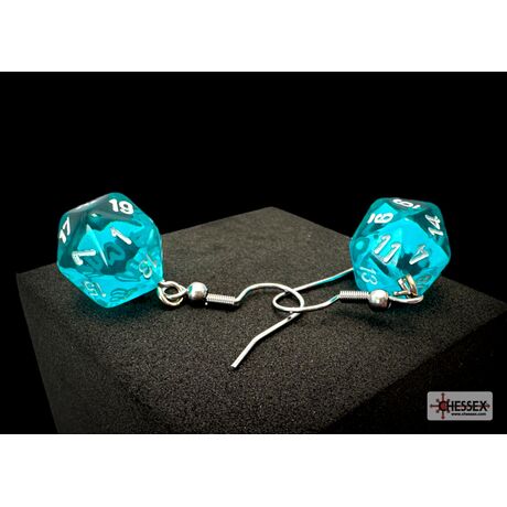 Hoor Earrings Translucent Teal Mini-Poly D20