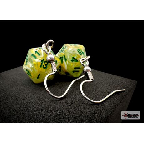 Hoor Earrings Marble Green Mini-Poly D20