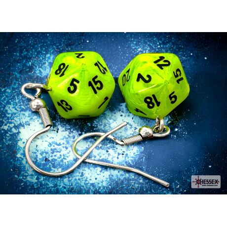 Hoor Earrings Vortex Bright Green Mini-Poly D20