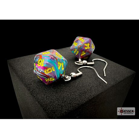 Hoor Earrings Festive Mosaic Mini-Poly D20