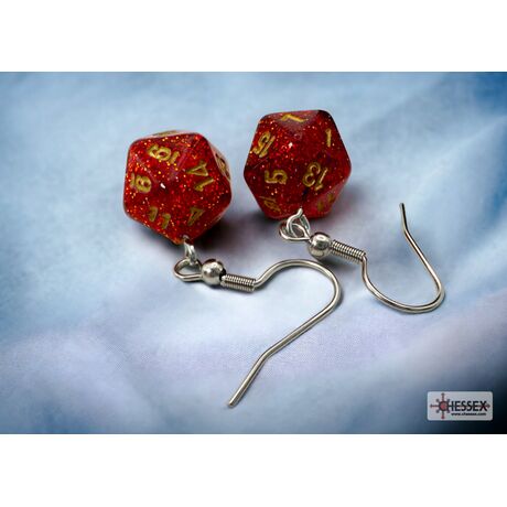 Hoor Earrings Glitter Ruby Mini-Poly D20