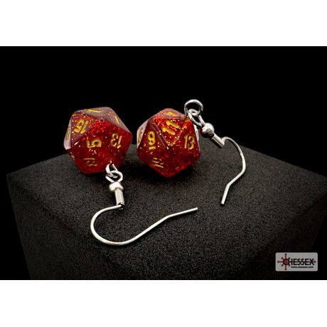 Hoor Earrings Glitter Ruby Mini-Poly D20