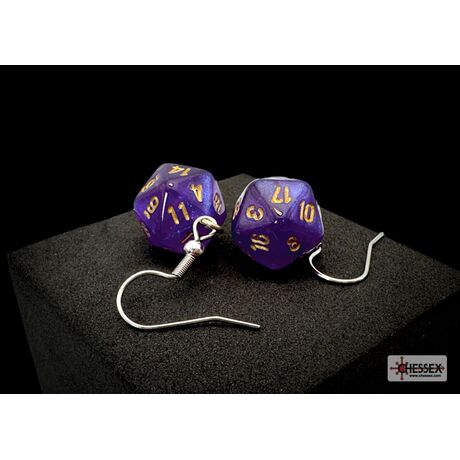 Hoor Earrings Borealis Royal Purple Mini-Poly D20