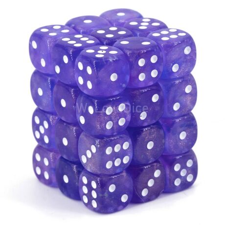 Borealis 12mm D6 Purple/White Luminary Dice Block