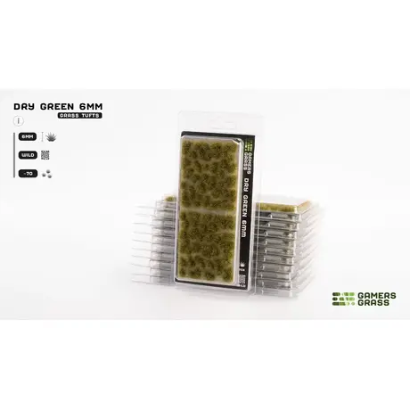 Dry Green 6mm Grass Tufts - Wild (70)