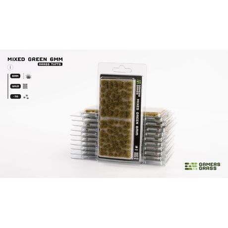 Mixed Green 6mm Grass Tufts - Wild (70)