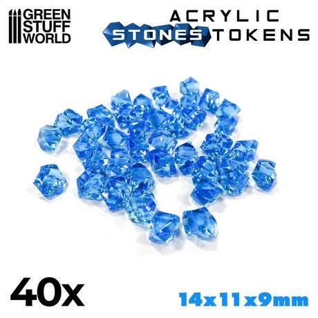 Plastic Stones 12mm Light Blue (x40)