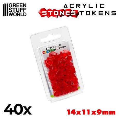 Plastic Stones 12mm Red (x40)
