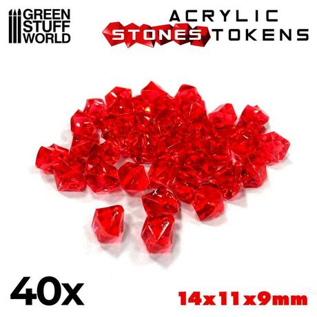 Plastic Stones 12mm Red (x40)