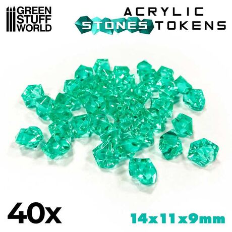 Plastic Stones 12mm Turquoise (x40)