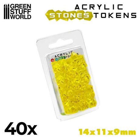 Plastic Stones 12mm Yellow (x40)