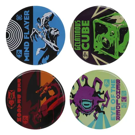 Dungeons & Dragons Monsters Set Of 4 Metal Coasters