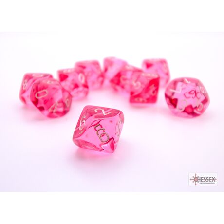 Translucent Pink/white Ten d10 Set